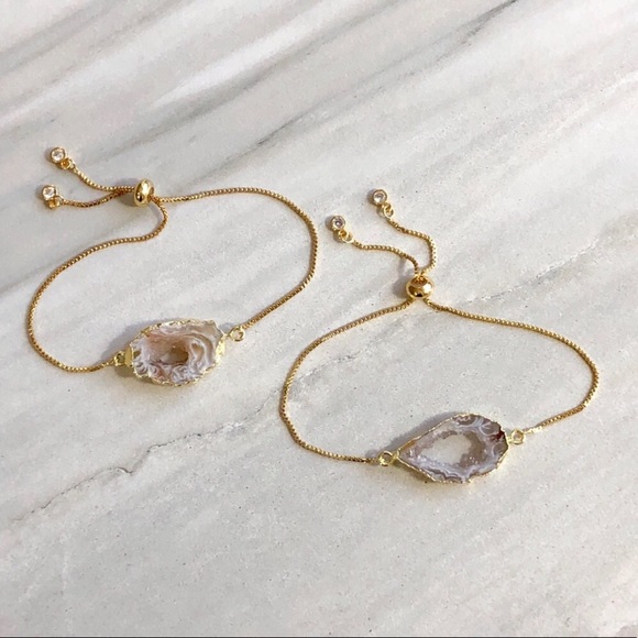 ❗️LAST❗️Gold Raw Geode Slice Bracelet - Picture 5 of 7